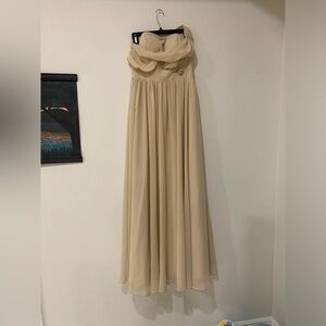 Christina Wu sand colored floor length dress!
